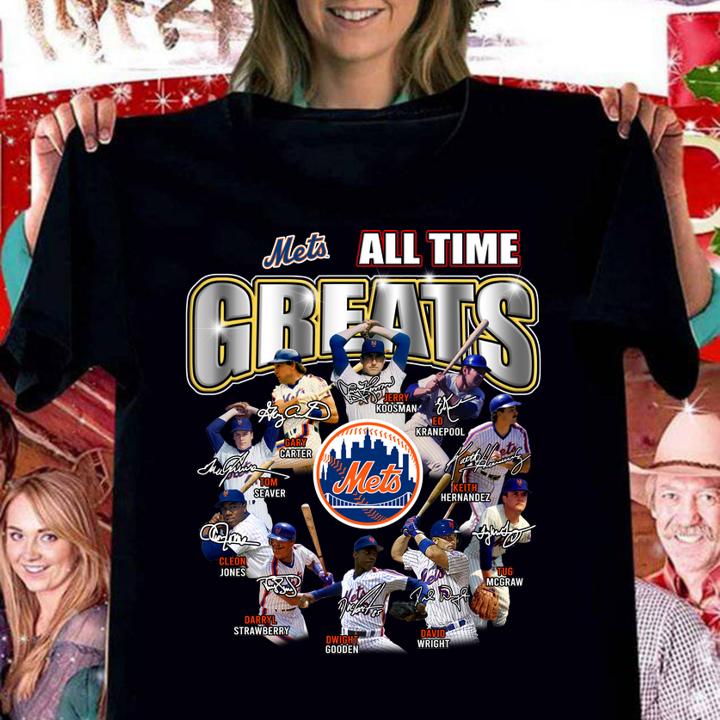 New York Mets all time greats players signatures t-shirt woman shirt