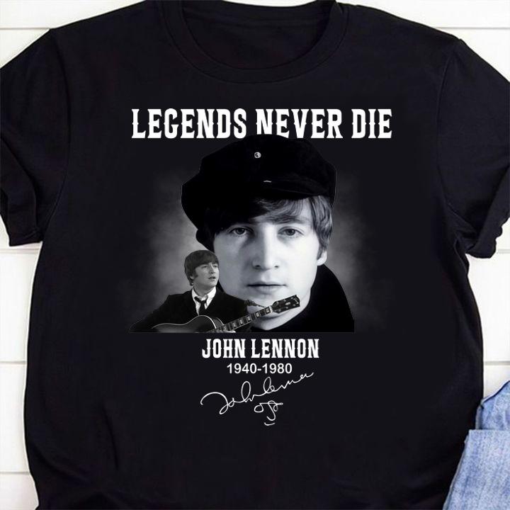Legends never die John Lennon 1940-1980 signature t-shirt shirt