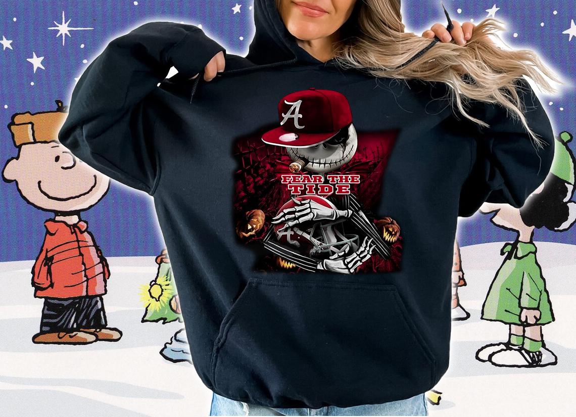 Jack Skellington Fear the Tide Alabama Crimson Tide t-shirt hoodie
