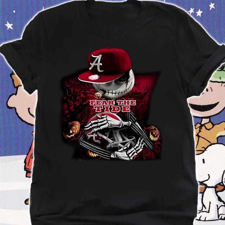 Jack Skellington Fear the Tide Alabama Crimson Tide t-shirt shirt