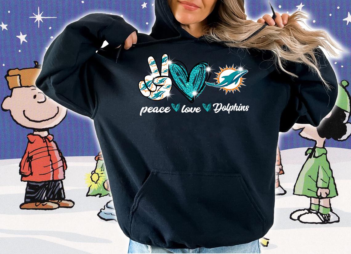 Peace love Miami Dolphins Logo t-shirt hoodie