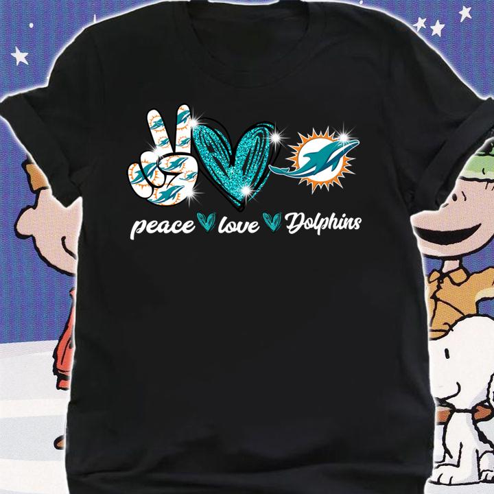 Peace love Miami Dolphins Logo t-shirt shirt