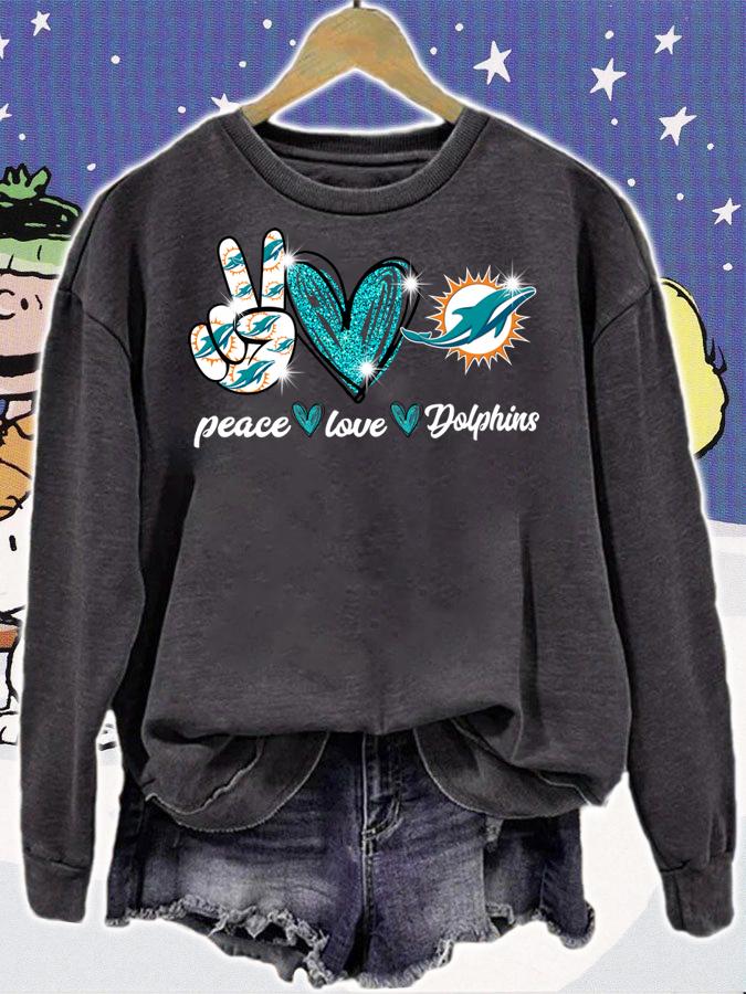 Peace love Miami Dolphins Logo t-shirt sweatshirt