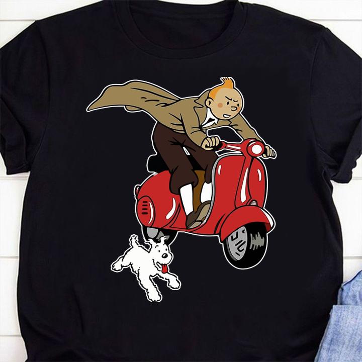 The Adventures Of Tintin Vespa t-shirt shirt