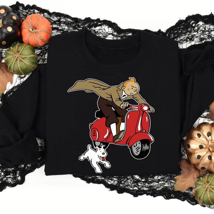 The Adventures Of Tintin Vespa t-shirt sweatshirt
