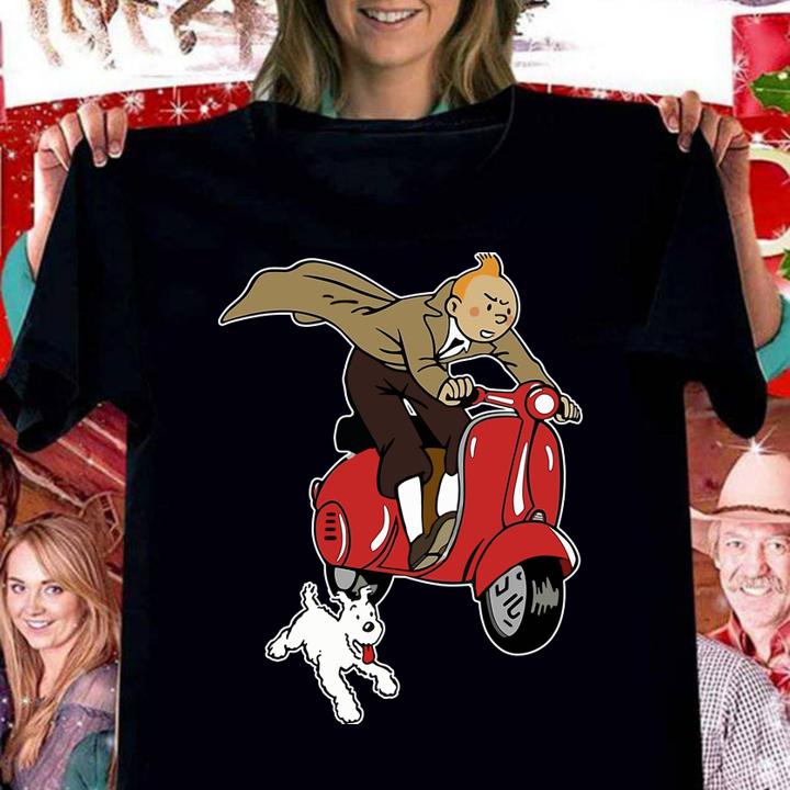 The Adventures Of Tintin Vespa t-shirt woman shirt