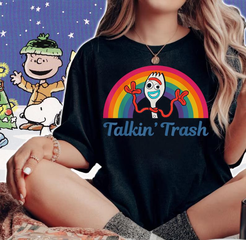 Disney Pixar Toy Story 4 Forky Talkin Trash Portrait t-shirt woman shirt