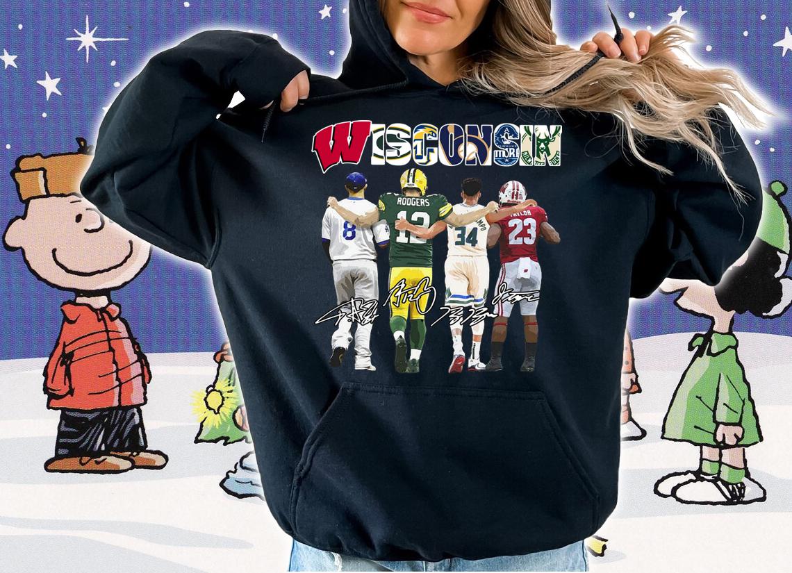 Wisconsin Rodgers Giannis And Taylor And Antetokounmpo And Ryan Braun Signatures t-shirt hoodie