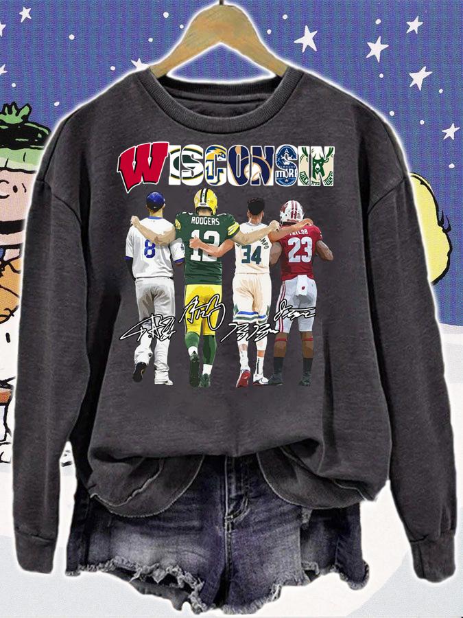 Wisconsin Rodgers Giannis And Taylor And Antetokounmpo And Ryan Braun Signatures t-shirt sweatshirt