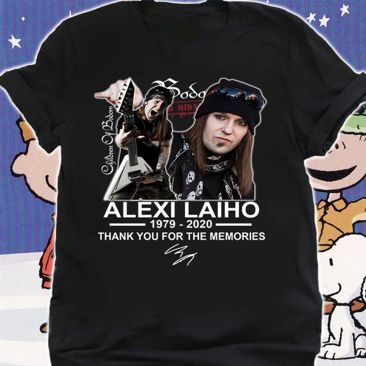 Alexi Laiho 1979-2020 signature Children of Bodom band t-shirt shirt