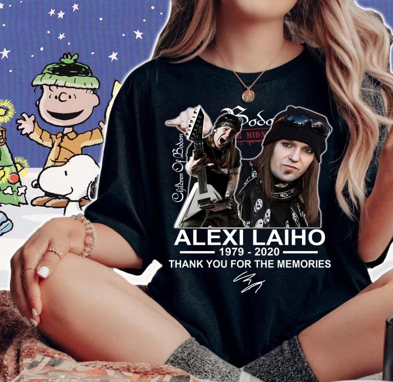 Alexi Laiho 1979-2020 signature Children of Bodom band t-shirt woman shirt