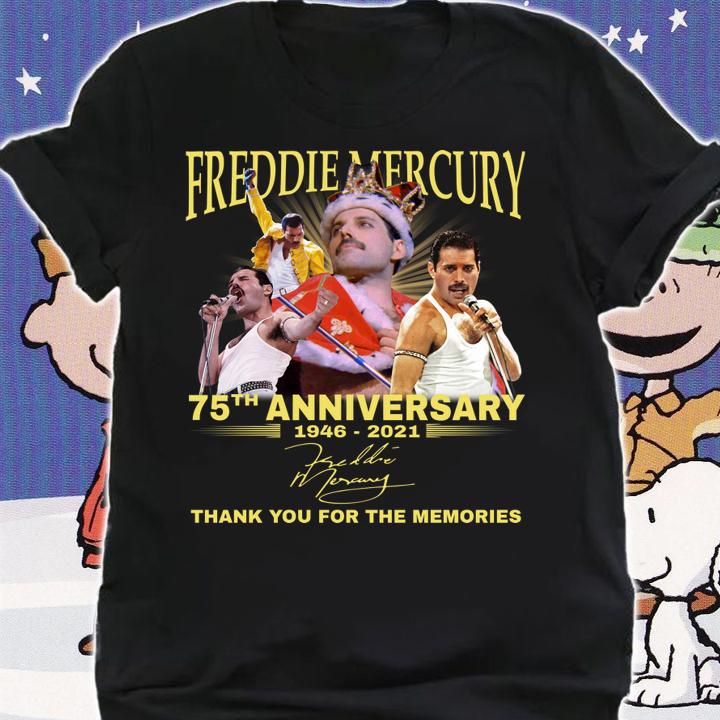 75 Years Of Freddie Mercury 1946 2021 Thank You For The Memories t-shirt shirt