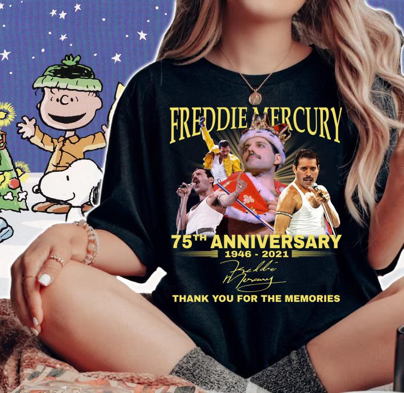 75 Years Of Freddie Mercury 1946 2021 Thank You For The Memories t-shirt woman shirt