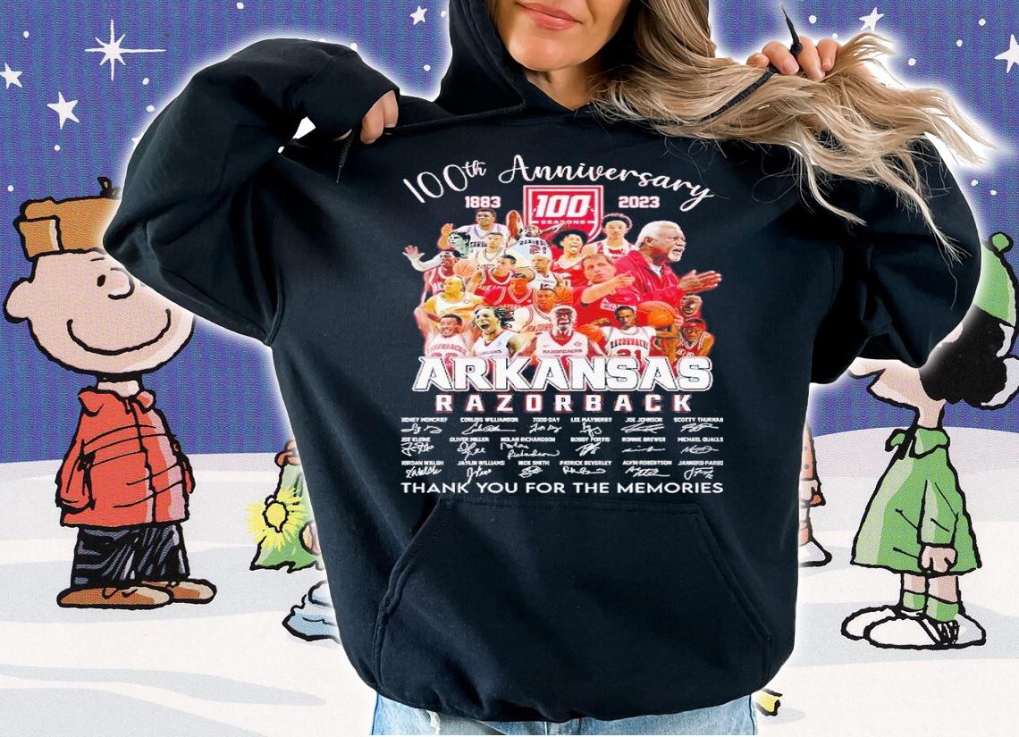 100th anniversary 1883 2023 Arkansas Razorback thank you for the memories shirt t-shirt hoodie
