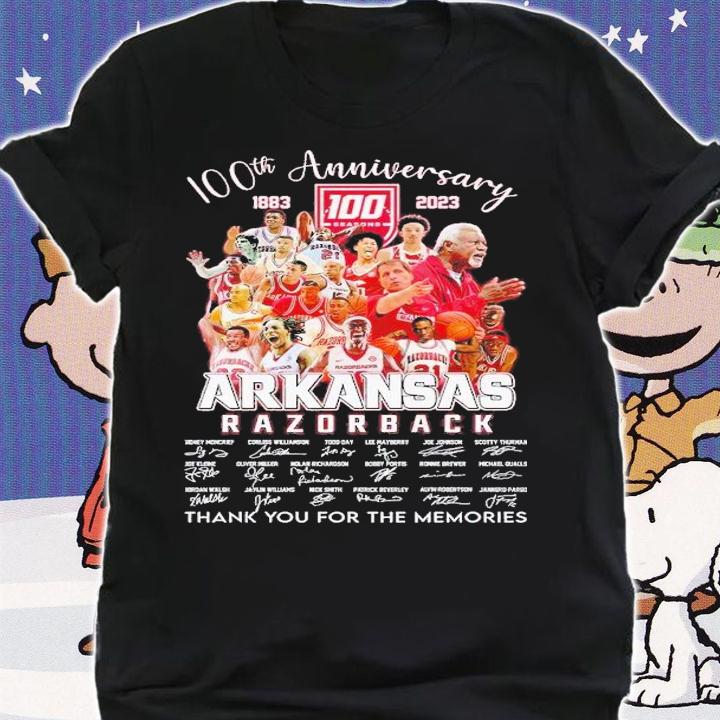 100th anniversary 1883 2023 Arkansas Razorback thank you for the memories shirt t-shirt shirt