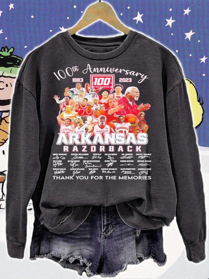 100th anniversary 1883 2023 Arkansas Razorback thank you for the memories shirt t-shirt sweatshirt