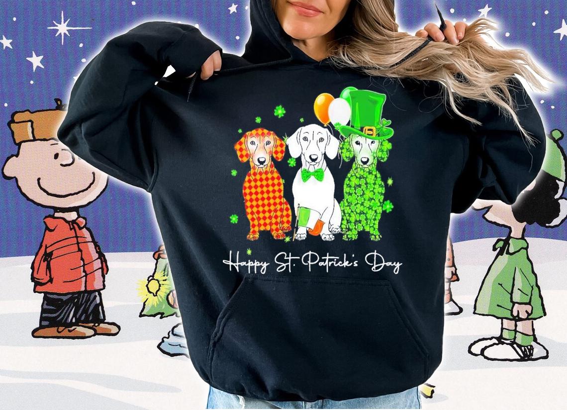 3 Dachshund Happy St Patrick's Day shirt t-shirt hoodie