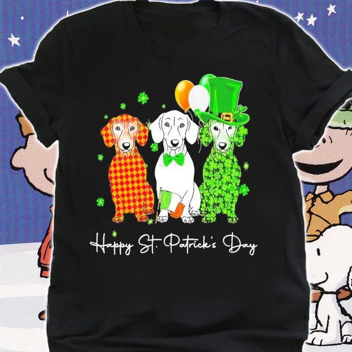 3 Dachshund Happy St Patrick's Day shirt t-shirt shirt