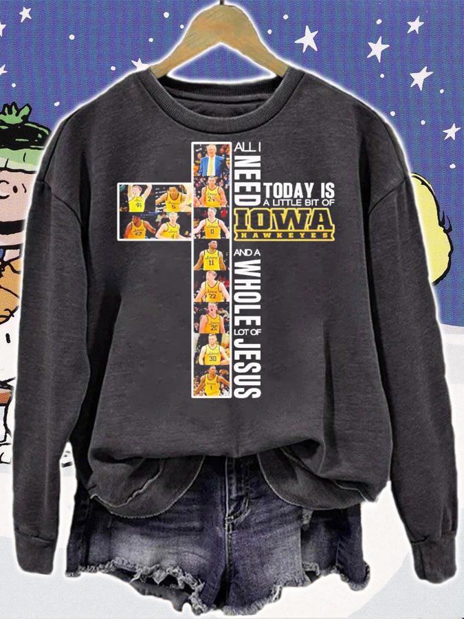 All need today is a little bit of Iowa Hawkeyes and a whole lot of Jesus shirt t-shirt sweatshirt