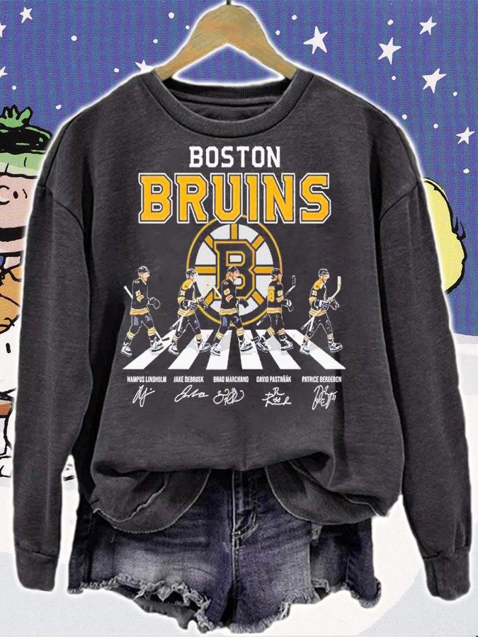 Boston Bruins Abbey Road Hampus Lindholm Jake Debrusk Brad Marchand signatures shirt t-shirt sweatshirt