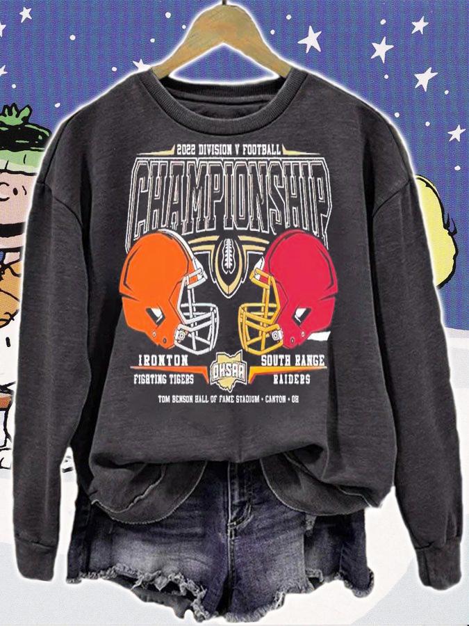 2022 OHSAA Football Division V State Championship Ironton Fighting Tigers and South Range Raiders shirt t-shirt sweatshirt