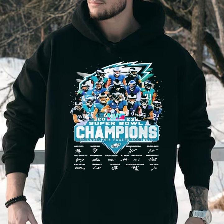 2023 Super Bowl Champions Philadelphia Eagles Football signatures shirt t-shirt hoodie