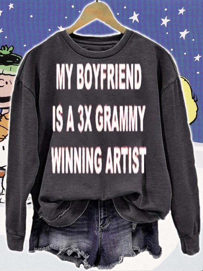 Azzy My Boyfriend Is A 3X Grammy Winning Artist Shirt t-shirt sweatshirt