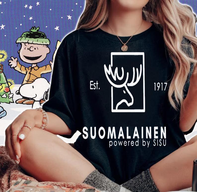 Est 1917 suomalainen powered by sisu shirt t-shirt woman shirt