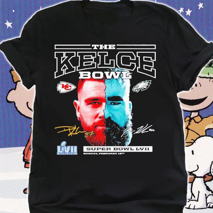 Face Travis Kelce and Jason Kelce the Kelce Bowl Super Bowl LVII shirt t-shirt shirt