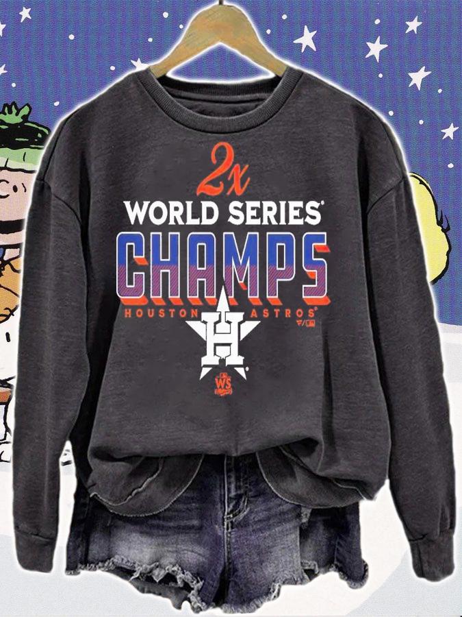 Houston Astros Two-Time World Series Champions Trophy Case shirt t-shirt sweatshirt