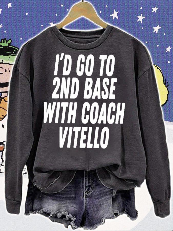 I'd Go To 2nd Base With Coach Vitello Tennessee Baseball t-shirt sweatshirt