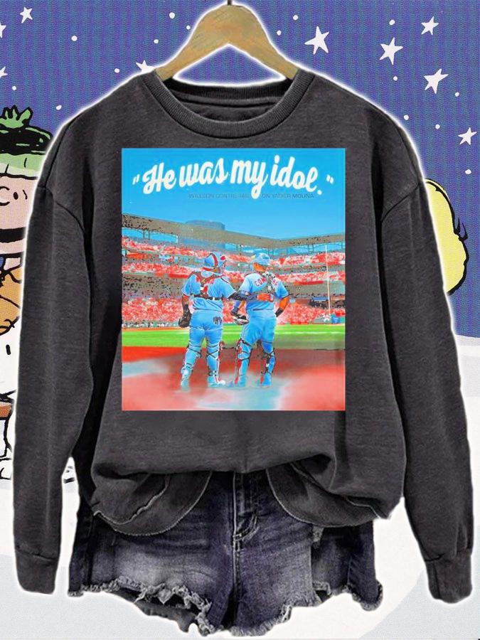 He Was My Idol Willson Contreras On Yadier Molina Shirt t-shirt sweatshirt