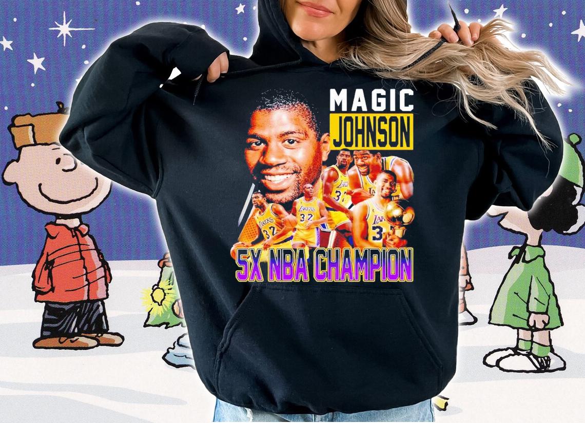 Magic Johnson 5x NBA champion shirt t-shirt hoodie