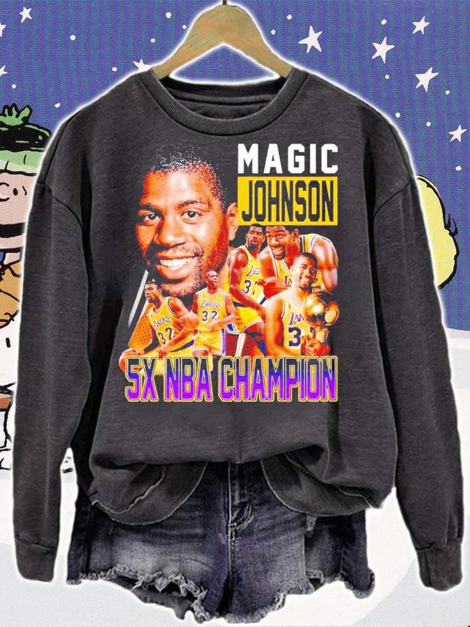 Magic Johnson 5x NBA champion shirt t-shirt sweatshirt