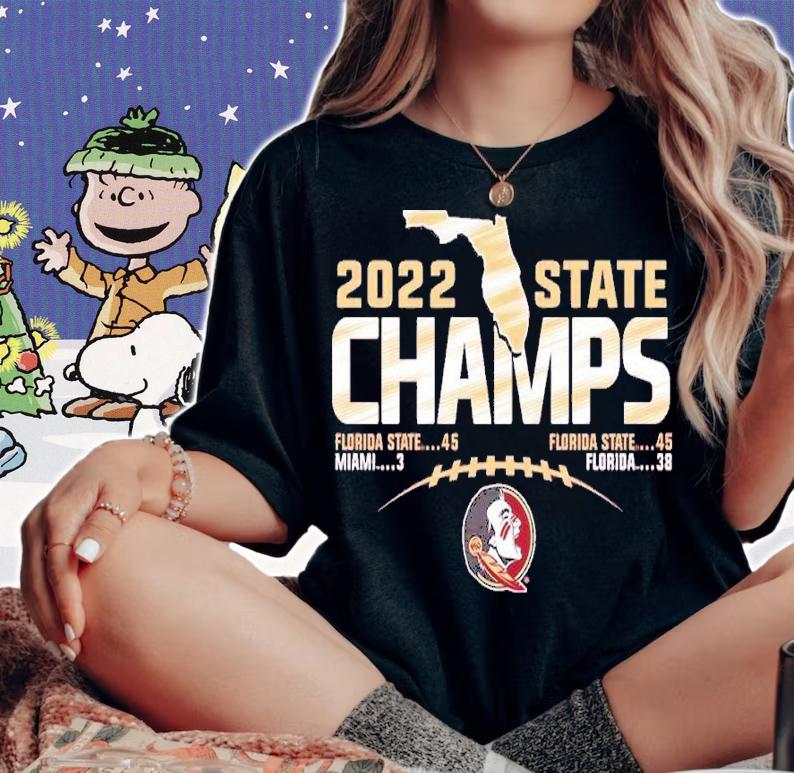 NCAA 2022 Florida State Seminoles State Champions Football Score Shirt t-shirt