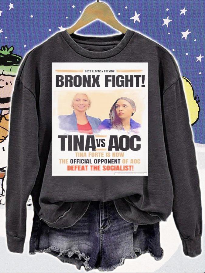 2022 Election Preview Bronx Fight Tina Vs AOC Shirt t-shirt sweatshirt