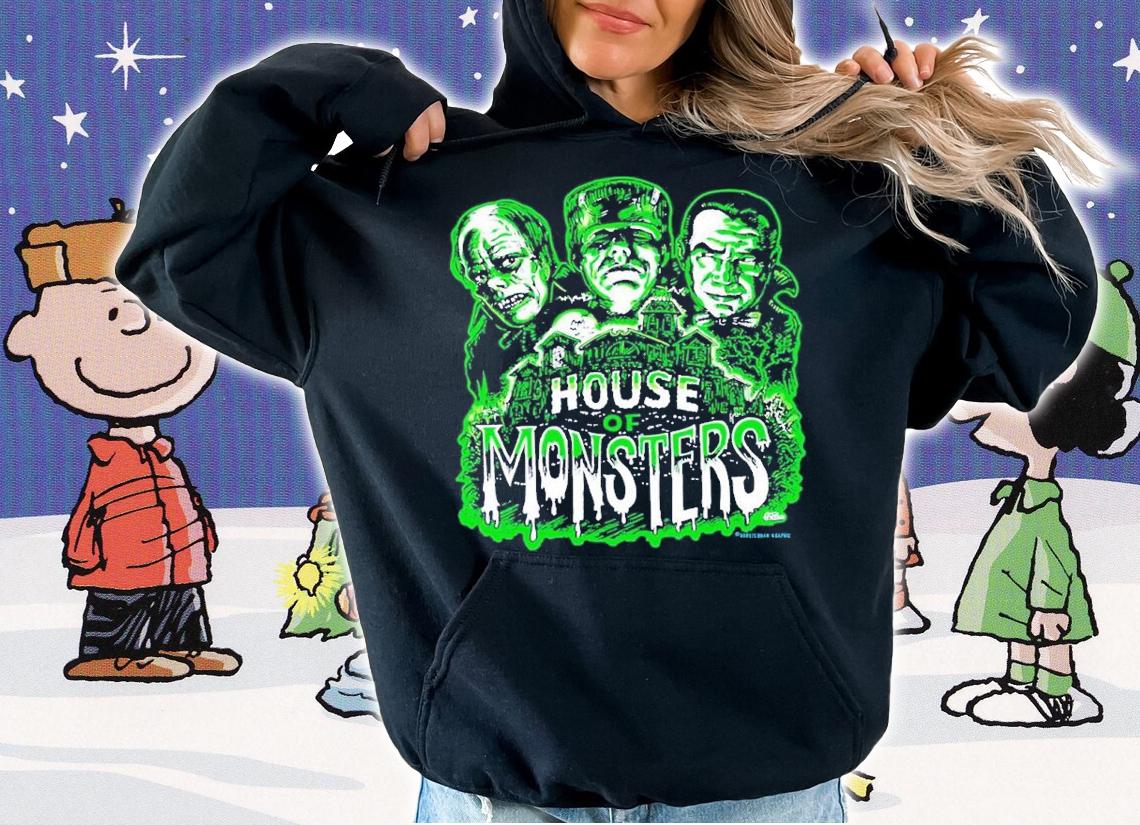 House Of Monsters Spooky Halloween Green Shirt t-shirt