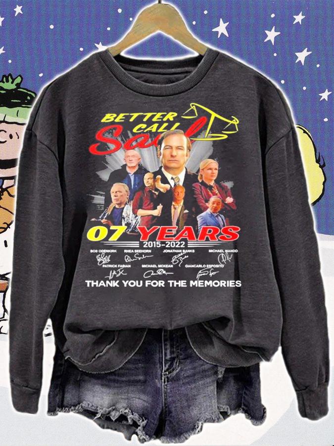 Better Call Saul 07 years 2015 2022 thank you for the memories shirt t-shirt sweatshirt
