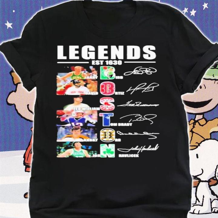 Legends Est 1630 Boston Sports Team Signatures Shirt t-shirt