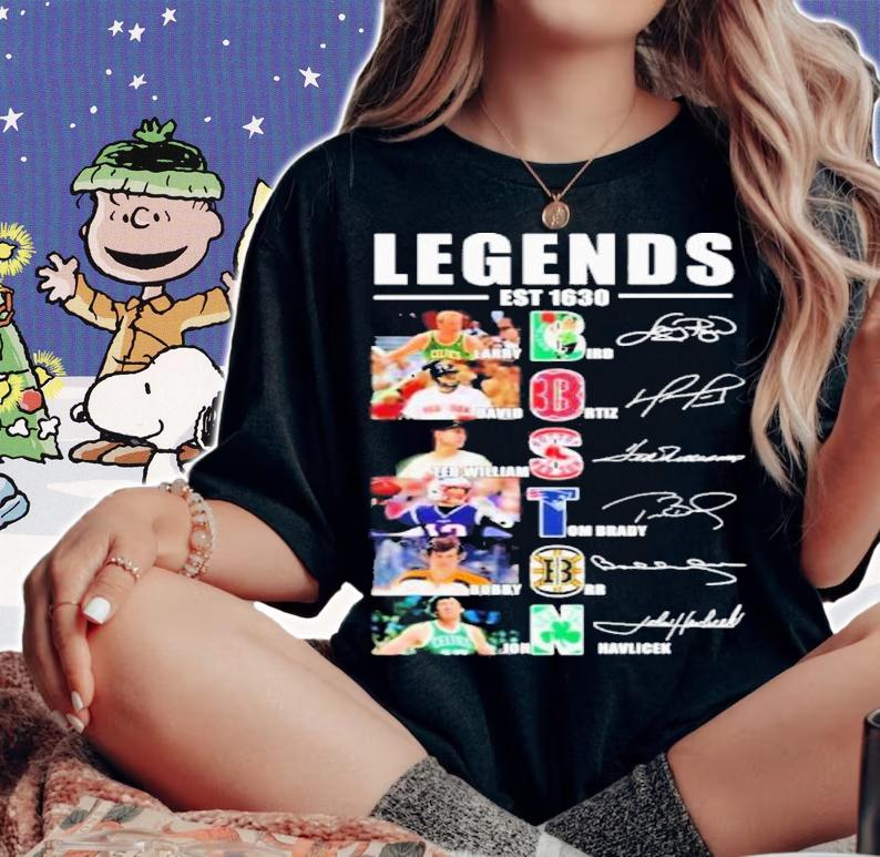 Legends Est 1630 Boston Sports Team Signatures Shirt t-shirt