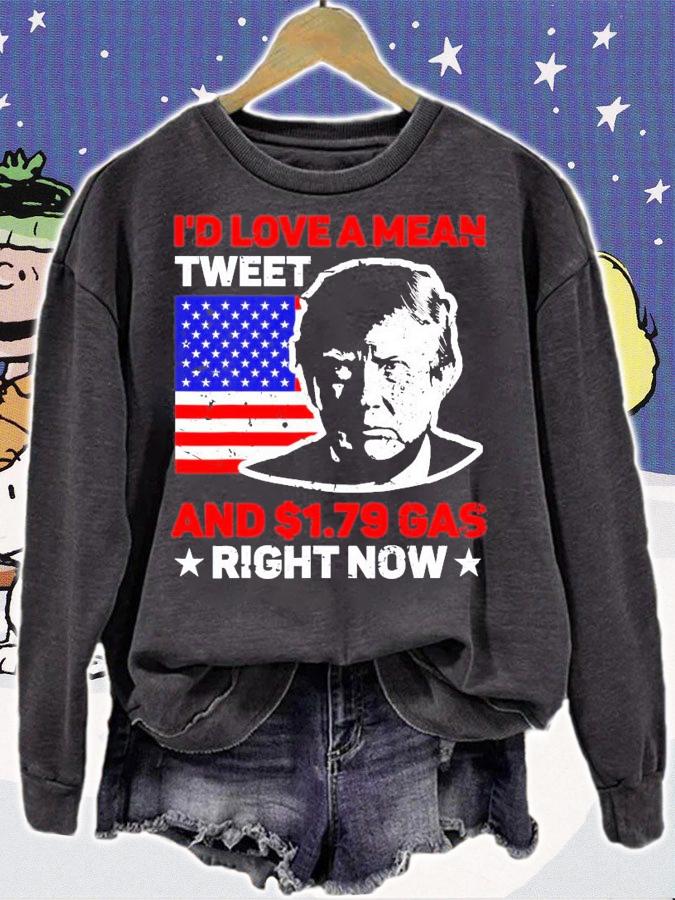 Mean Tweet And 1.79 Gas American US Flag Trump t-shirt