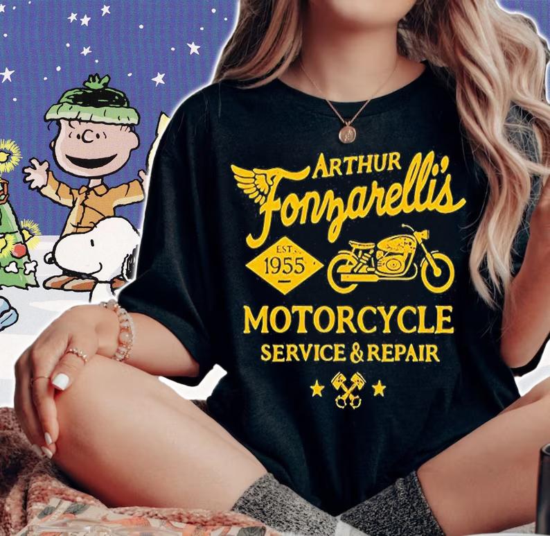 Arthur Fonzarelli's Motorcycle Service And Repair T-Shirt t-shirt woman shirt