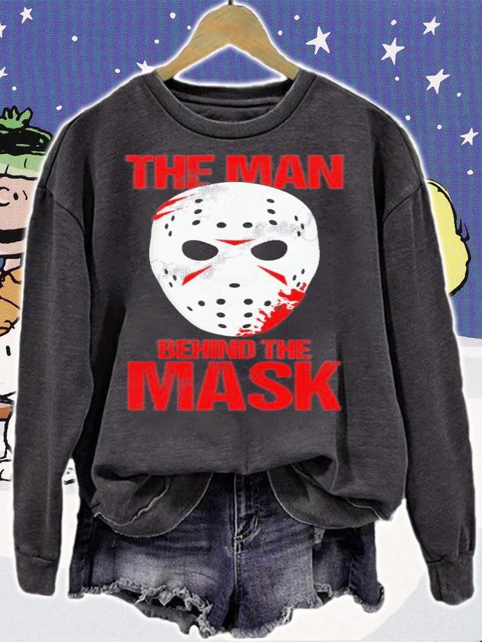 The Man Behind The Mask Lazy Halloween Costume Horror Movie T-Shirt t-shirt