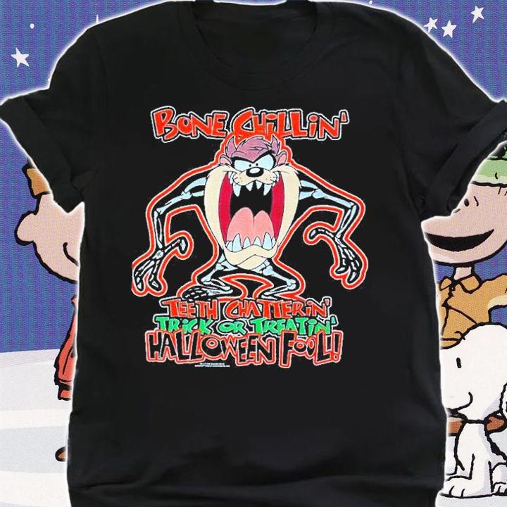 Vintage Taz Looney Tunes Halloween Bones shirt t-shirt