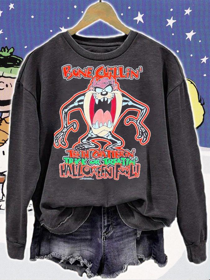 Vintage Taz Looney Tunes Halloween Bones shirt t-shirt