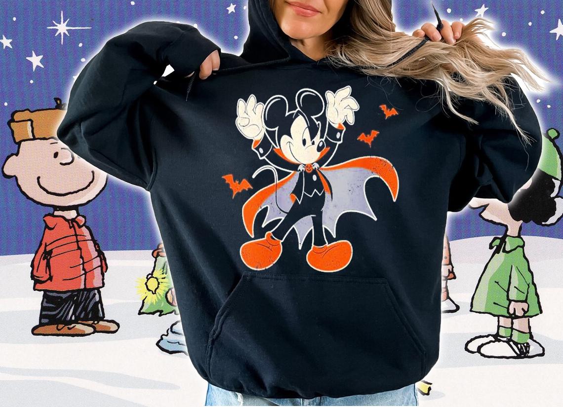 Womens Disney Mickey Mouse Spooky Dracula Costume Halloween shirt t-shirt