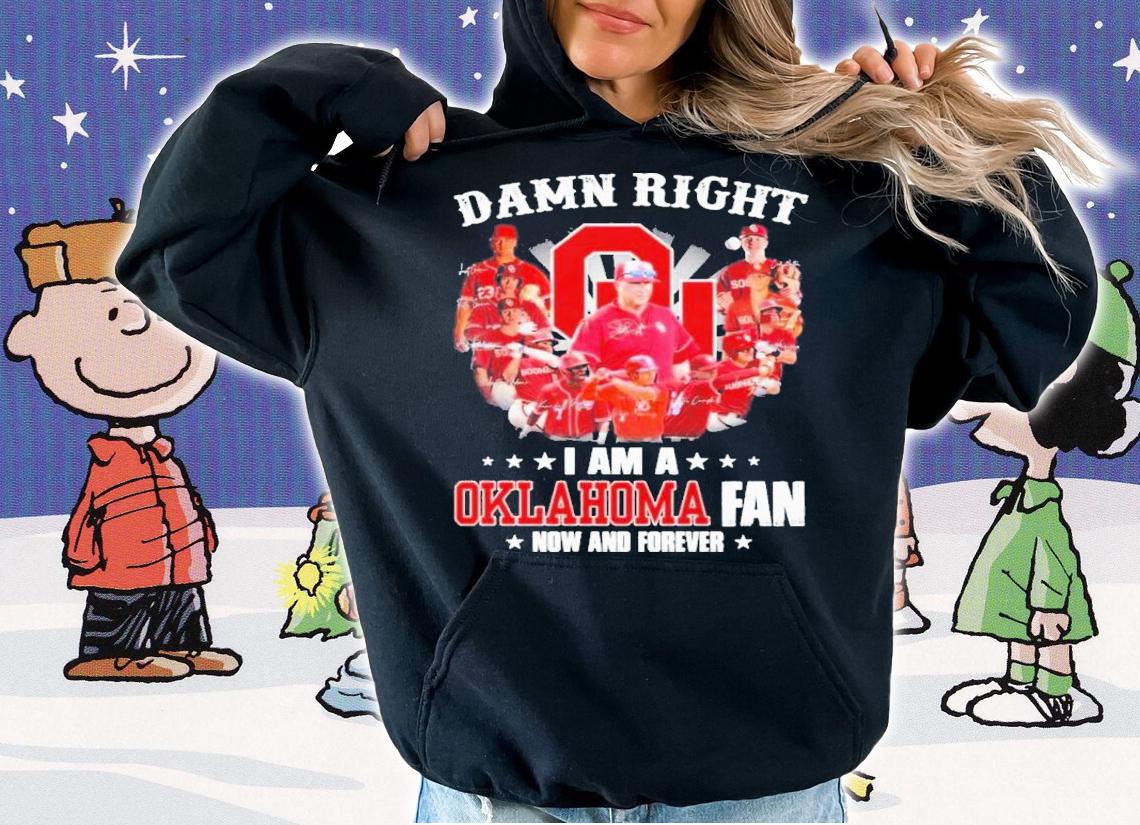 Damn Right I Am A Oklahoma Sooners 2022 Fan Now And Forever Signatures T-Shirt t-shirt