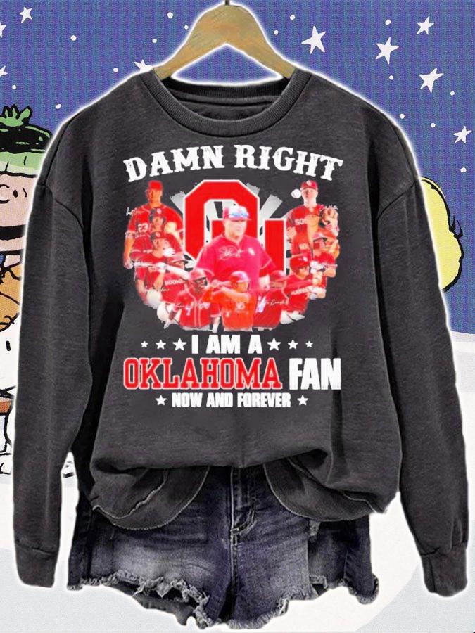 Damn Right I Am A Oklahoma Sooners 2022 Fan Now And Forever Signatures T-Shirt t-shirt
