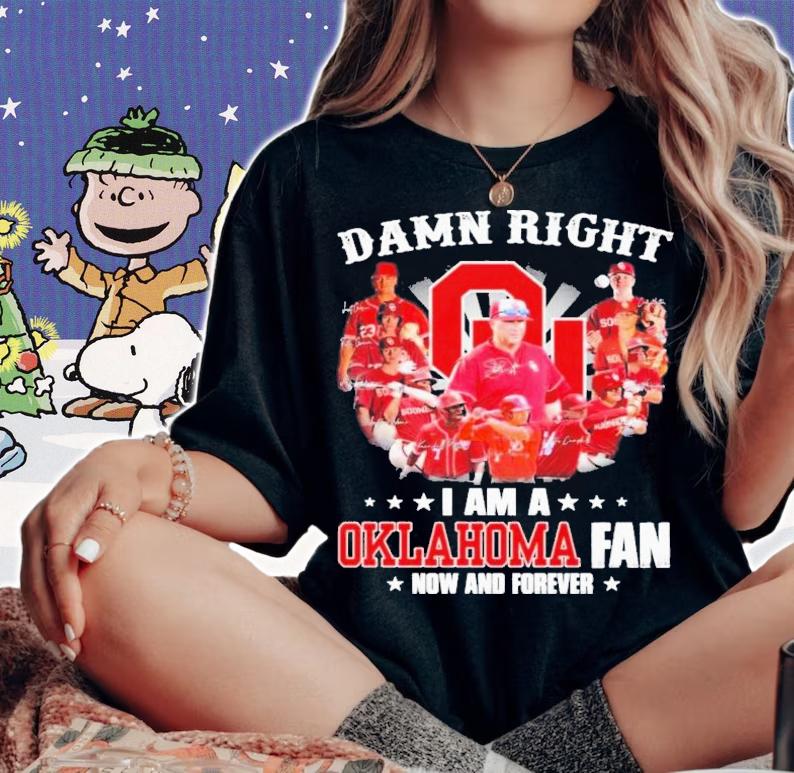 Damn Right I Am A Oklahoma Sooners 2022 Fan Now And Forever Signatures T-Shirt t-shirt