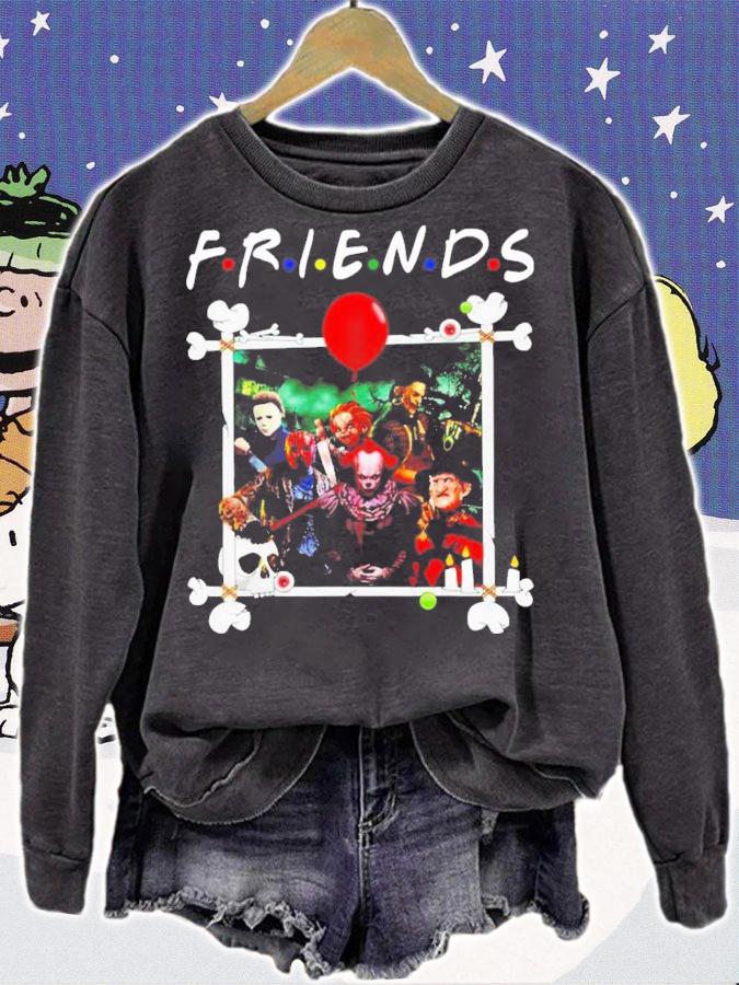 Friends Halloween Horror Team Scary Movies Halloween T-Shirt t-shirt sweatshirt